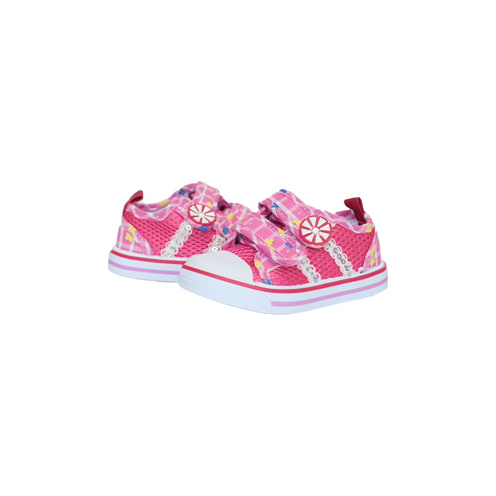 Детская обувь 19-30 розовая-белая, цветок